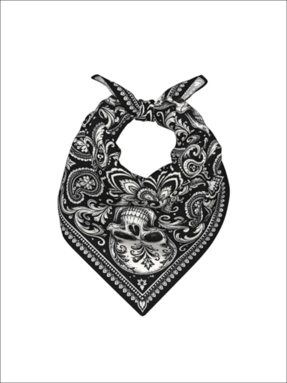 Skull Head Hair Scarf Satin 22x22 Square Bandana Neckerchief